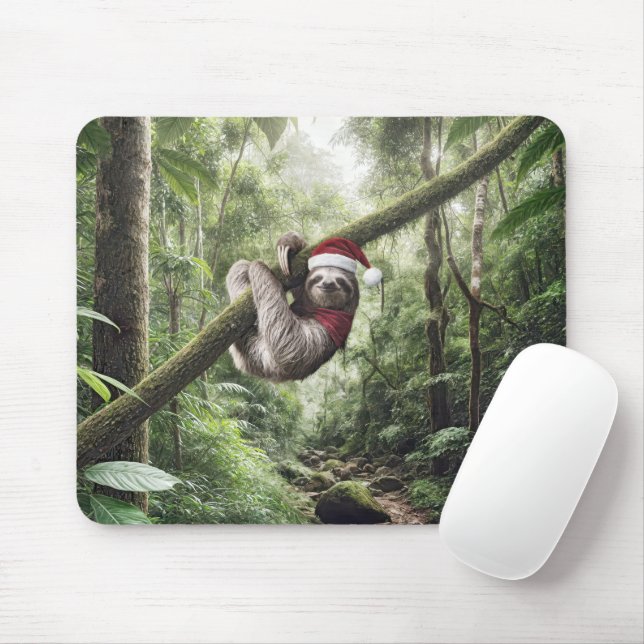 Mousepad Lã De Natal Na Floresta Tropical (Com mouse)