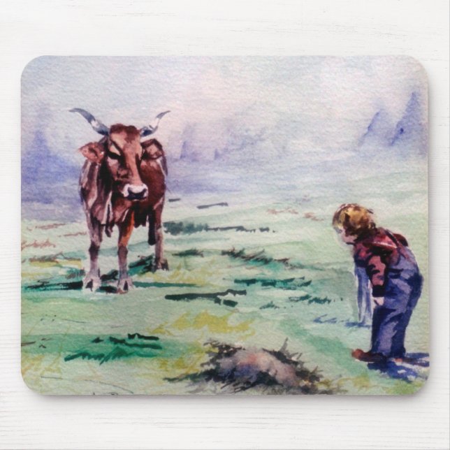 Mousepad La vaca el niño/A vaca e o menino (Frente)