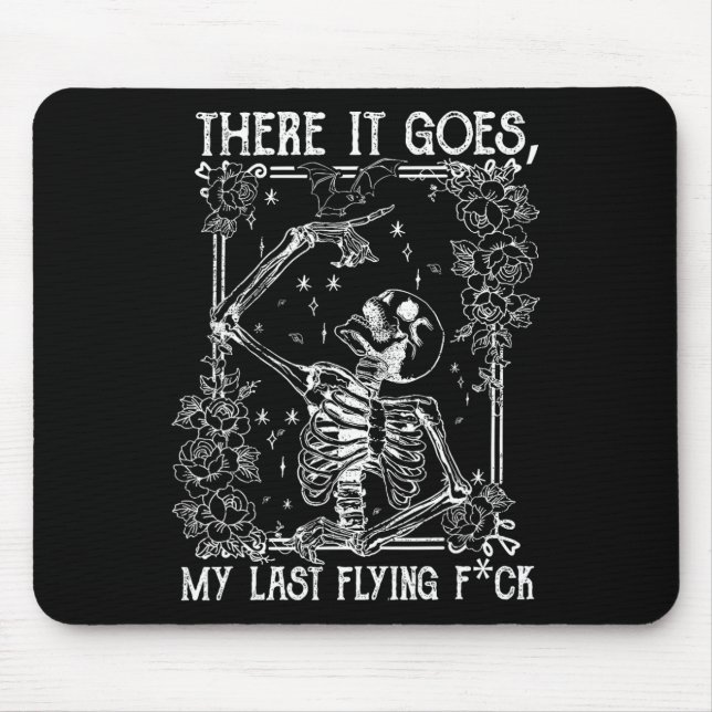 Mousepad Lá Vai O Meu Último Skeletons Voador Engraçado Hal (Frente)