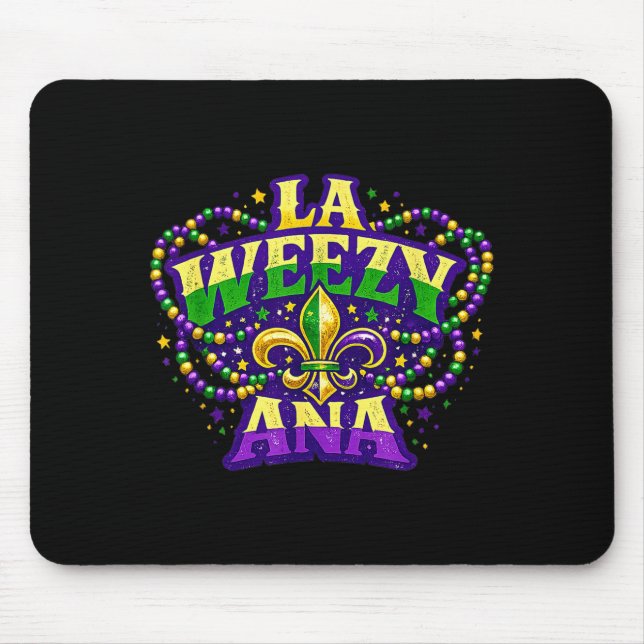 Mousepad LA Weezy ANA Carnaval de Mardi Gras Roxo Verde Dou (Frente)