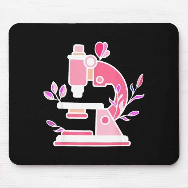 Mousepad Lab Science Floral Microscope Biologist Science Va (Frente)