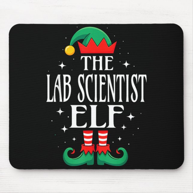 Mousepad Lab Scientist Elf Job Title Funny Christmas Matchi (Frente)