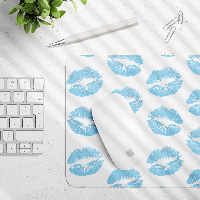 Mousepad Lábios Azuis, Padrão de Lábios, Lábios com Batom A (Criador carregado)