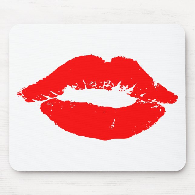 Mousepad Lábios Beijos Red Lipstick Love Namorados (Frente)