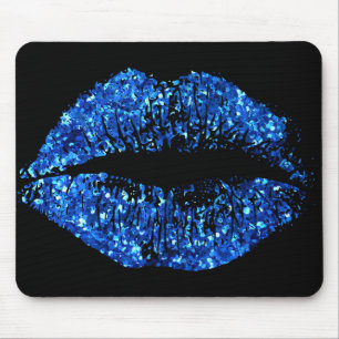Mousepad Lábios brilhantes azuis