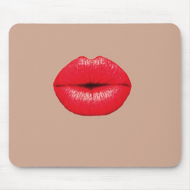 Mousepad Lábios de café beijam pop (Frente)