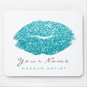 Mousepad Lábios de Maquiagem Beijo de do Aqua Ocean White