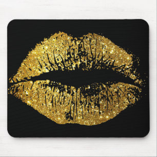 Mousepad Lábios Dourados do brilho