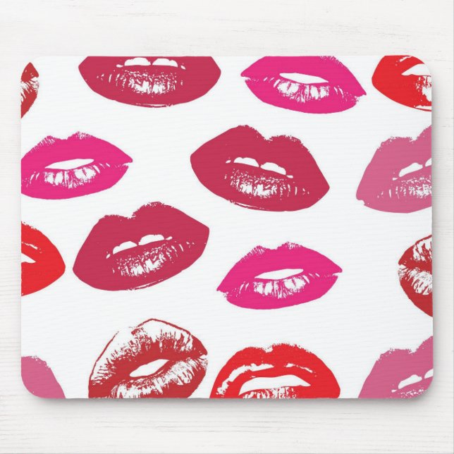 Mousepad Lábios-Kissable (Lábios-Kissing, Lábio Vermelho e  (Frente)