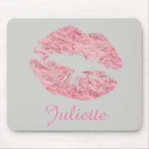 Mousepad Lábios Rosa Diversão Fofa Batom Boca