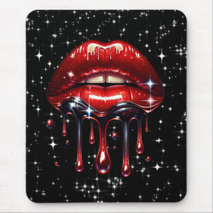Mousepad Lábios Vermelhos com Brilho Glamour