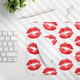 Mousepad Lábios Vermelhos, Padrão De Lábios, Batom Vermelho