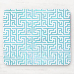 Mousepad Labirinto Azul Claro e Branco