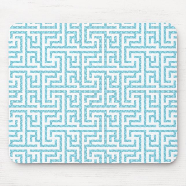 Mousepad Labirinto Azul Claro e Branco (Frente)