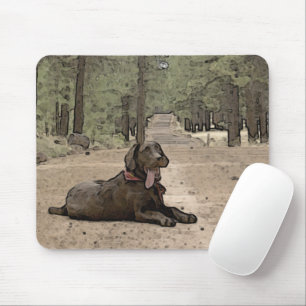 Mousepad Laboratório alerta do chocolate em uma fuga da