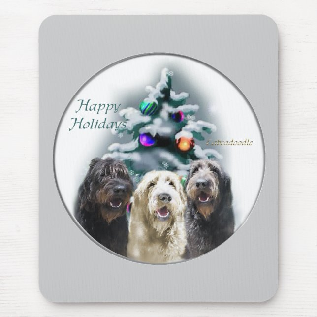 Mousepad Labradoodle Christmas Gifts (Frente)