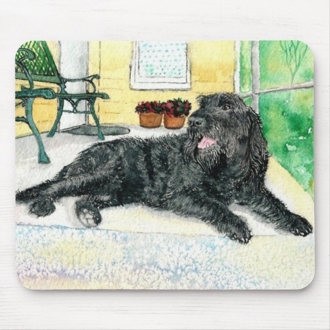 Mousepad Labradoodle preto (Frente)
