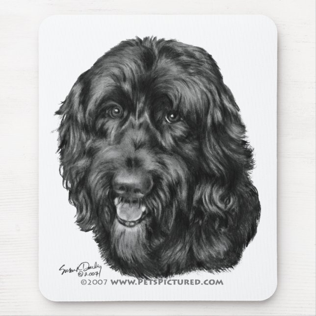Mousepad Labradoodle preto (Frente)