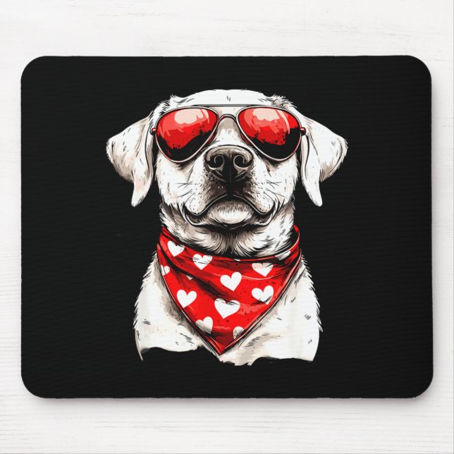 Mousepad Labrador Heart Bandana Cool Lab Dog Lover Men Wome (Frente)