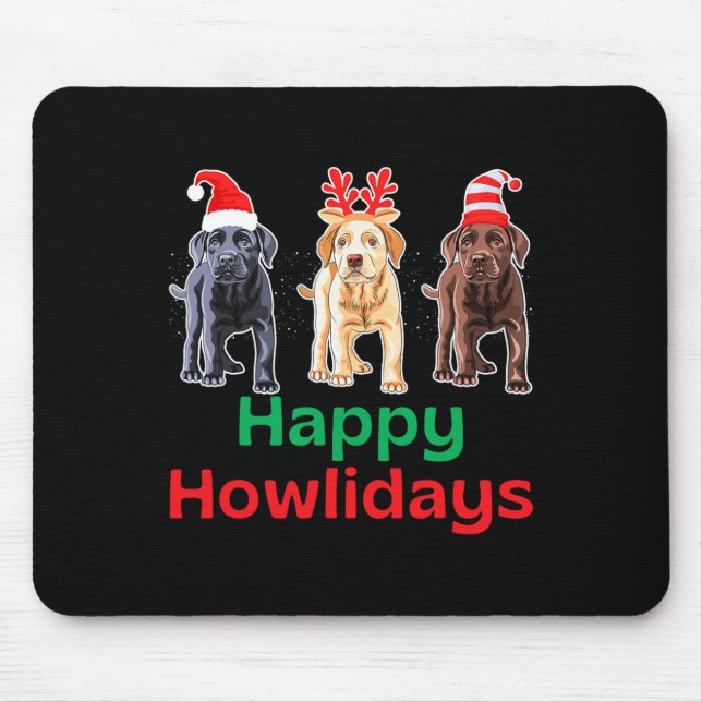 Mousepad Labrador labrador de christmas de chocolate amarel (Frente)