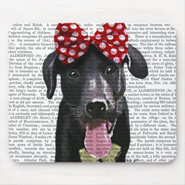 Mousepad Labrador Preto Com Arco Vermelho Na Cabeça (Frente)