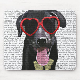 Mousepad Labrador Preto Com Óculos De Sol De Coração