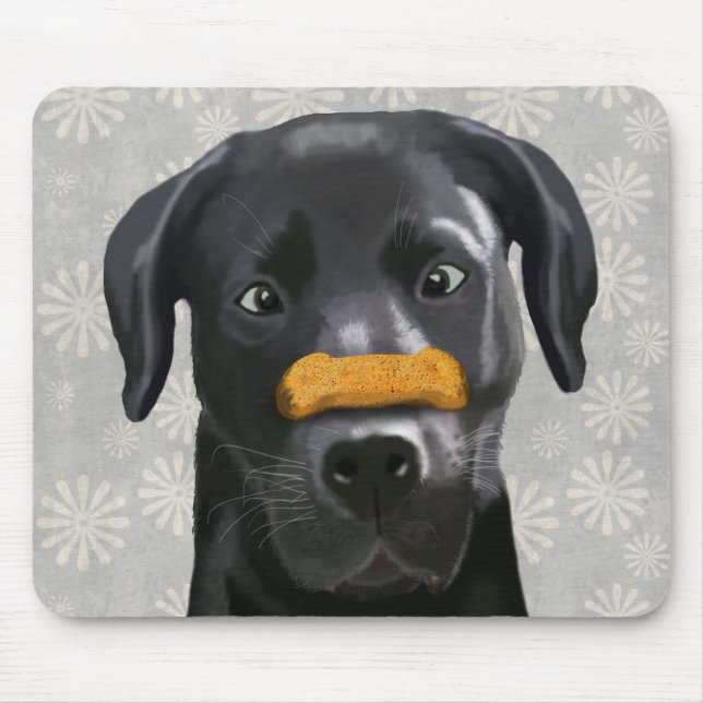 Mousepad Labrador Preto com Osso no Nariz 2 (Frente)