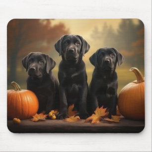 Mousepad Labrador Puppy Autumn Delight Pumpkin