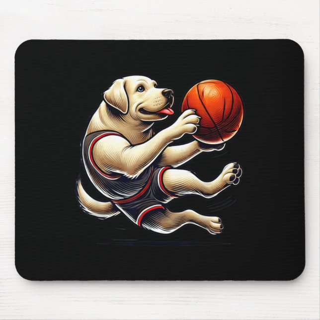 Mousepad Labrador Retriever Atirando Basquete (Frente)