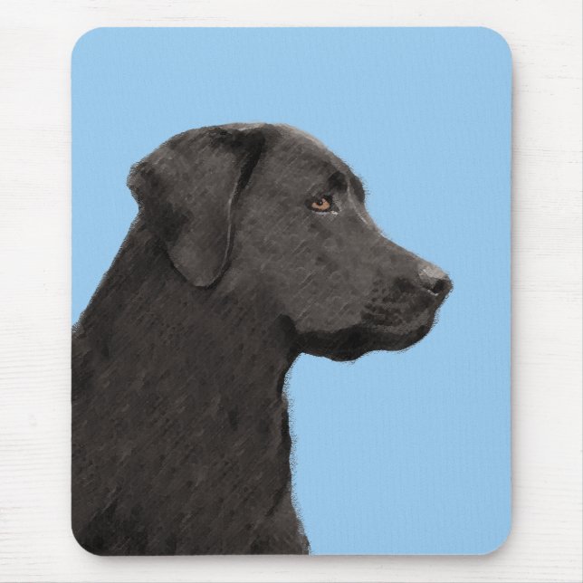 Mousepad Labrador Retriever Black Painting Original Dog Art (Frente)