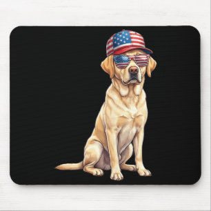 Mousepad Labrador Retriever Cão Bandeira Americana Lab Amar