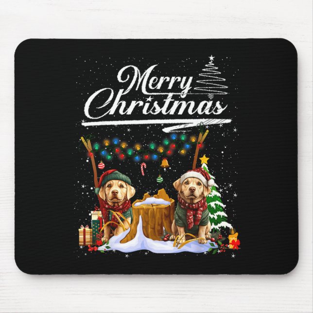 Mousepad Labrador Retriever Christmas Tree Decorations Dog  (Frente)