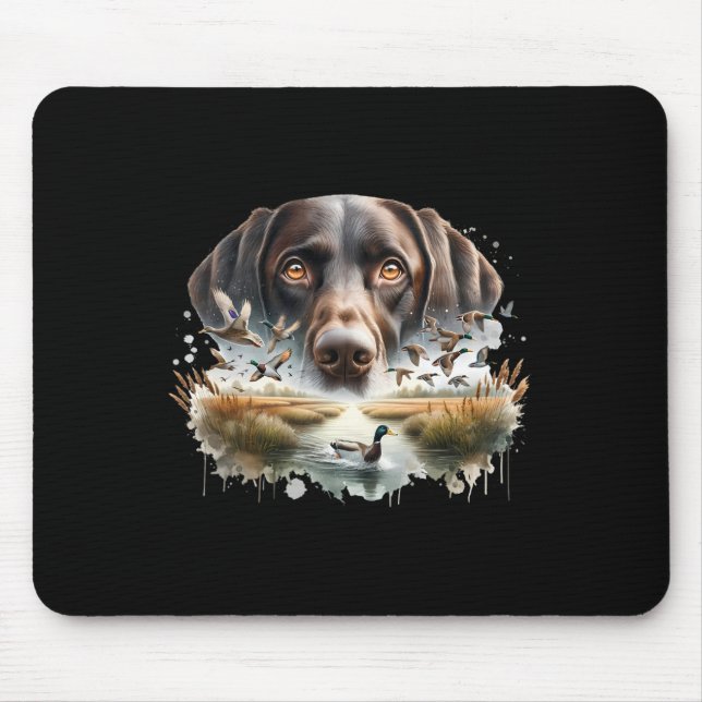 Mousepad Labrador Retriever Com Patos Silvestres Caçando Pa (Frente)