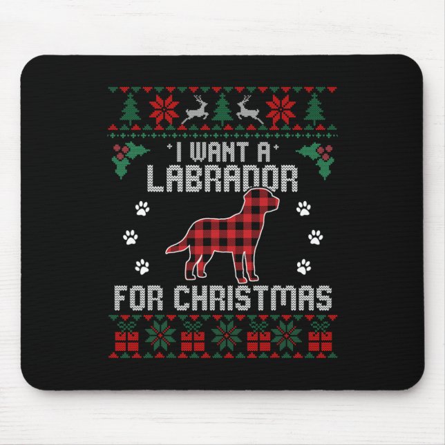 Mousepad Labrador Retriever Dog Lover Oferece Feliz Natal (Frente)