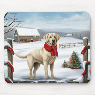 Mousepad Labrador Retriever Dog no Natal da Neve