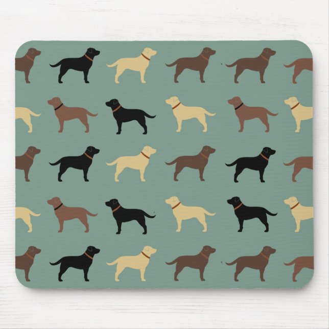 Mousepad Labrador Retriever Dog Silhouettes Laboratórios de (Frente)