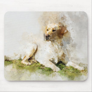 Mousepad Labrador Retriever Dog Watercolor Retrato 03