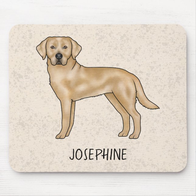 Mousepad Labrador Retriever Lab Amarelo Cachorro e Nome Per (Frente)