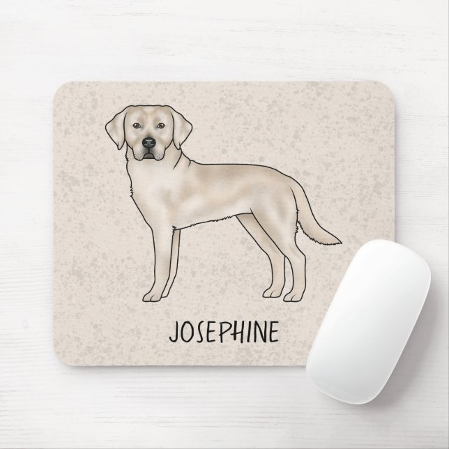 Mousepad Labrador Retriever Labrador Creme Com Nome Persona (Com mouse)