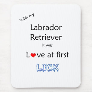 Mousepad Labrador Retriever Love in First Lick
