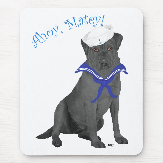 Mousepad Labrador Retriever Preto Marinheiro (Frente)