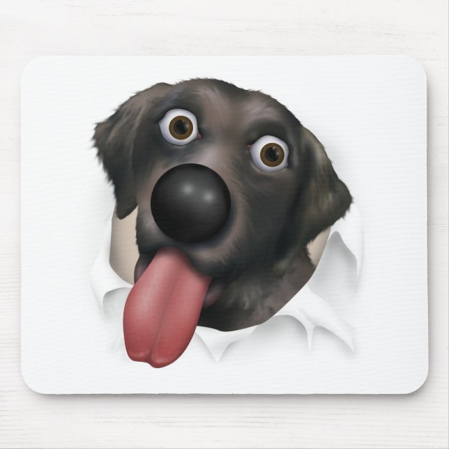 Mousepad Labrador retriever (preto) que rebenta para fora (Frente)