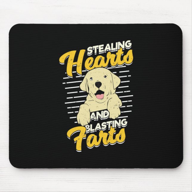 Mousepad Labrador Retriever Roubando Corações (Frente)