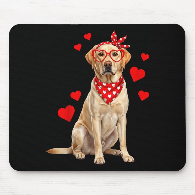 Mousepad Labrador Retriever Valentines Day Dog Lover Heart  (Frente)