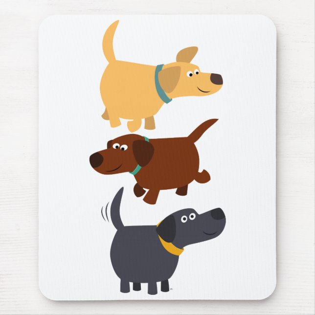 Mousepad Labradores de desenhos bonitos em 3 Flavors Mousep (Frente)