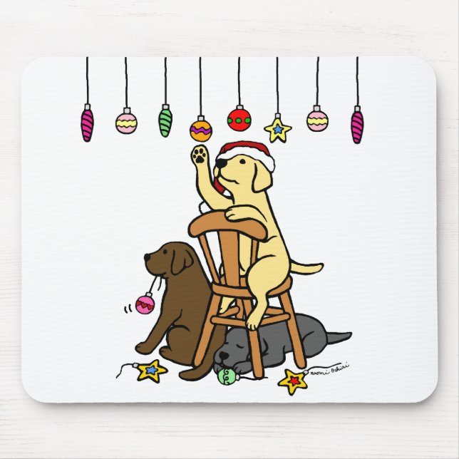 Mousepad Labradors e desenhos animados dos enfeites de (Frente)