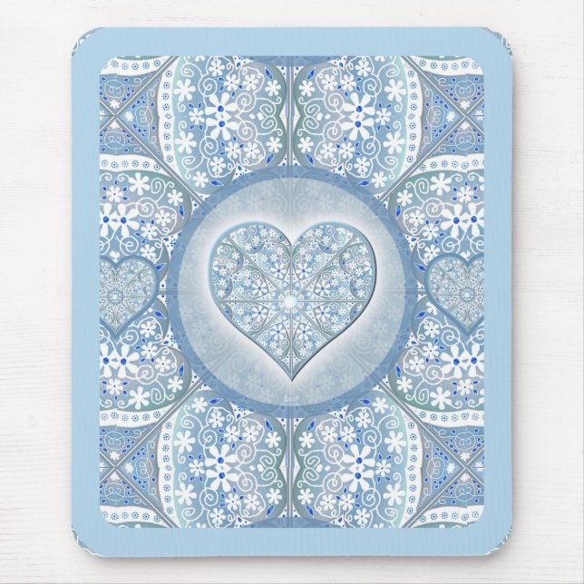 Mousepad Lace cerâmico Azul claro (Frente)