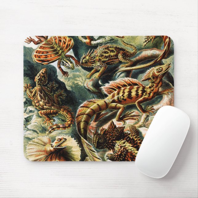 Mousepad Lacertilia Lizards por Ernst Haeckel (Com mouse)