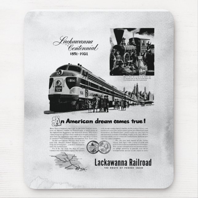 Mousepad Lackawanna Railroad Centennial 1951 (Frente)