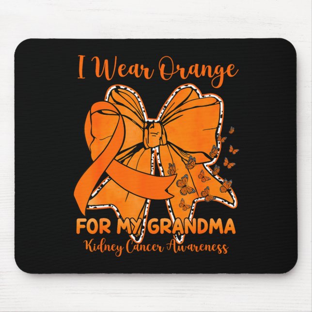 Mousepad Laço borboleta usa laranja para rim da avó (Frente)